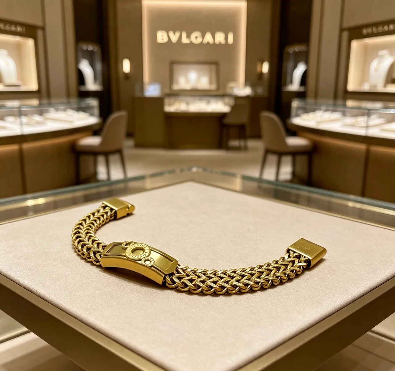 Bvlgari বোনা চেইন গোল্ড-টোন ব্রেসলেট 4