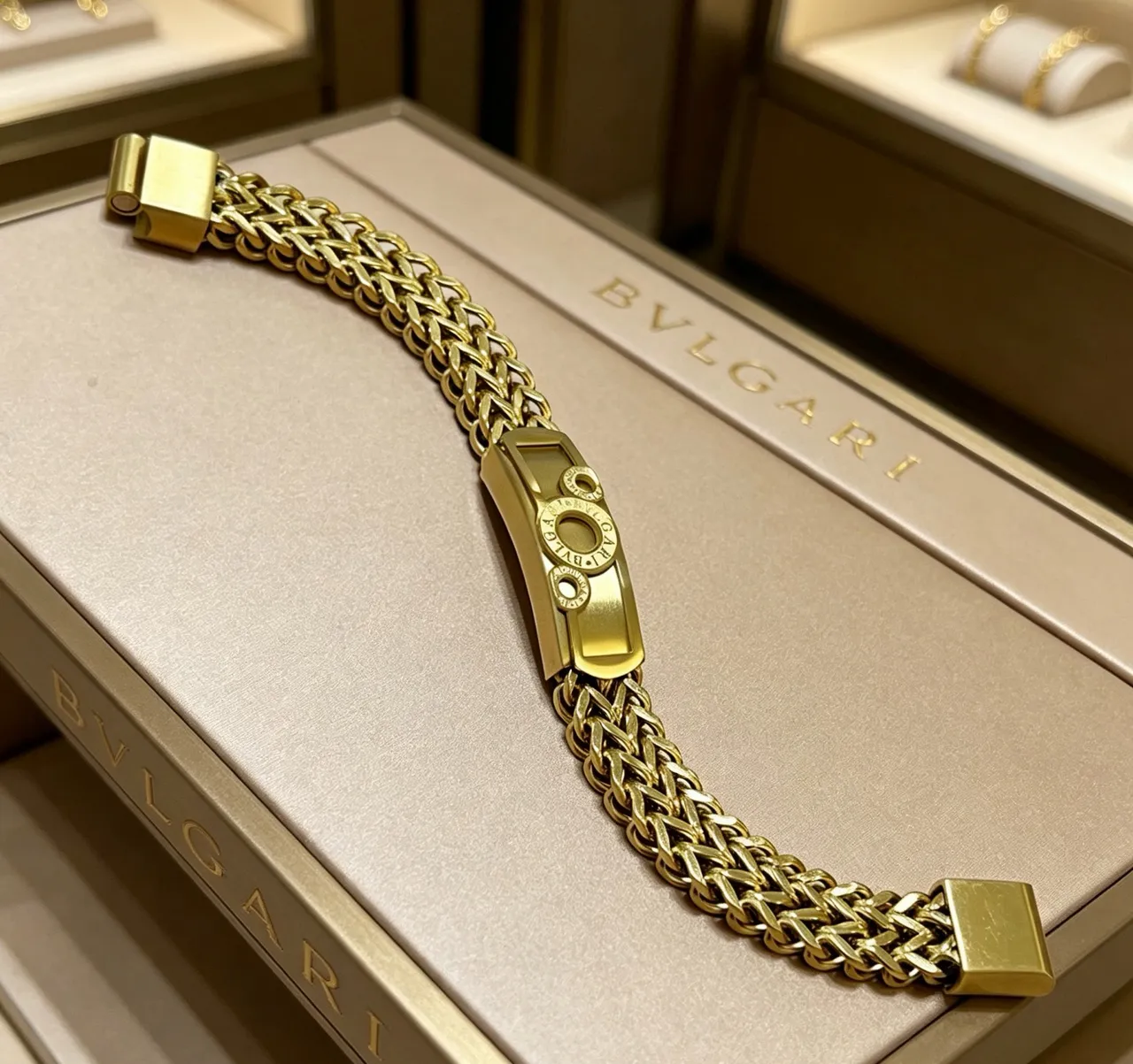 Bvlgari বোনা চেইন গোল্ড-টোন ব্রেসলেট 6