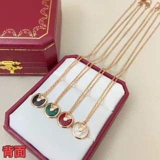 قلادة Cartier ذهبية متعددة الألوان سلسلة دائرية وجه مفتوح