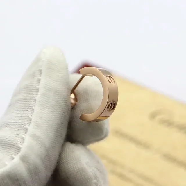 Cartier সোনা রুপো চাঁদাকার হুপ ইয়াররিংস স্ক্রু-ব্যাক ক্লোজার 2