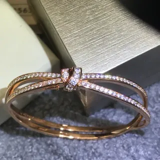 Cartier Juste un Clou Double-Band Pavé Crystal Knot Bracelet