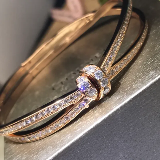 Bracelete Cartier Juste un Clou Dupla Banda Pavê Cristal Nó 3