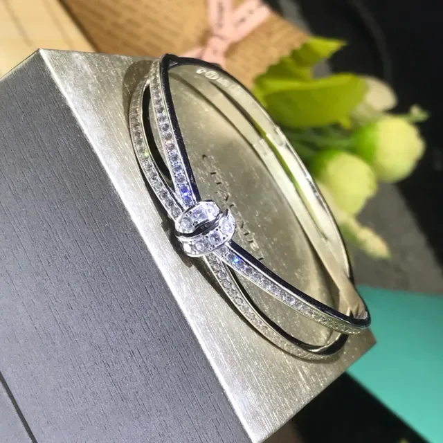 Bracelete Cartier Juste un Clou Dupla Banda Pavê Cristal Nó 5