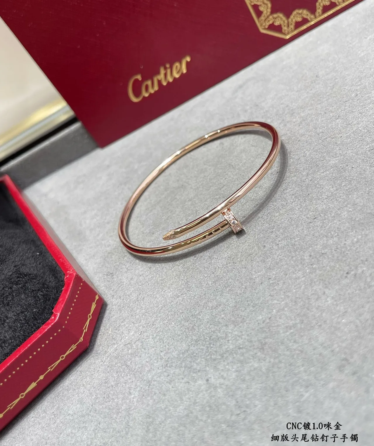 Cartier Juste un Clou Ouro e Prata Motivo de cabeça de prego Pavé-Set Diamantes Bracelete 5