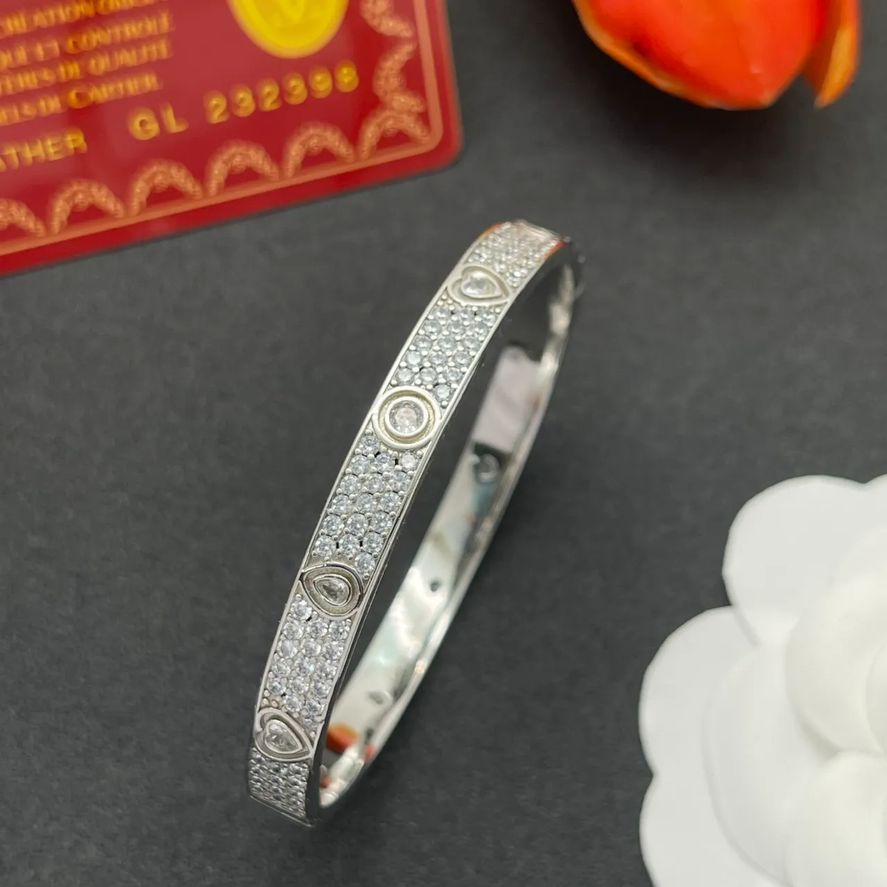 Cartier Juste un Clou Pavé Motif Pulseira de Prata 5
