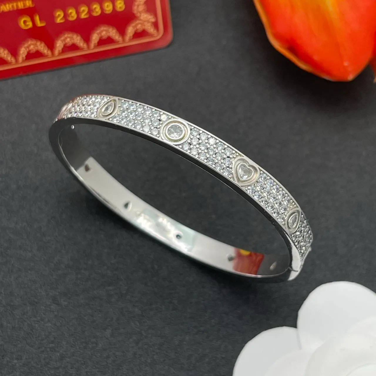 Cartier Juste un Clou Pavé Motif Pulseira de Prata 6