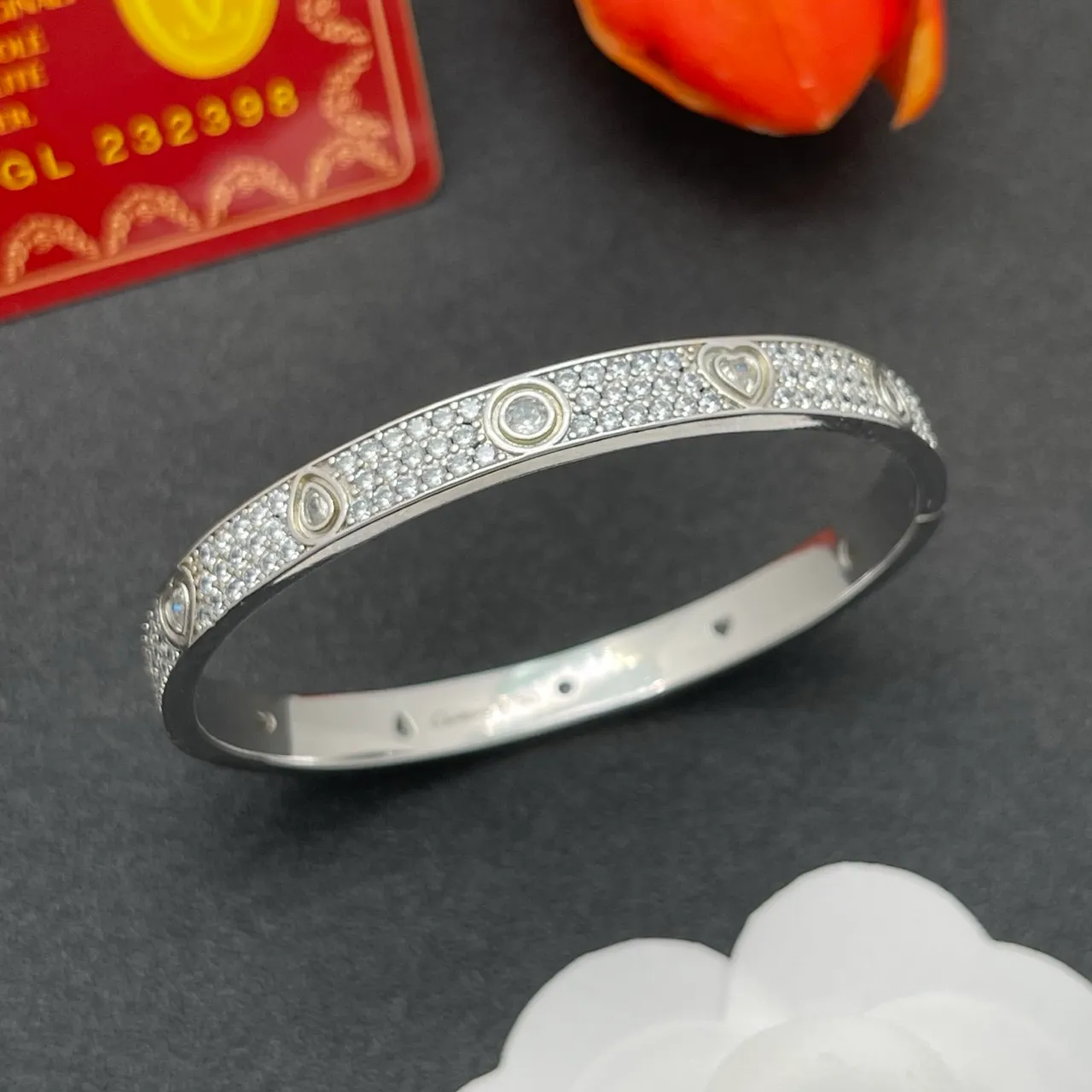 Cartier Juste un Clou Pavé Motif Pulseira de Prata 7