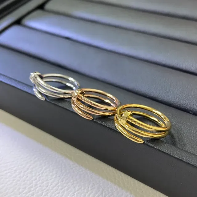 Cartier Juste un Clou Bague Argent Or Double-Bande Motif Clou 2