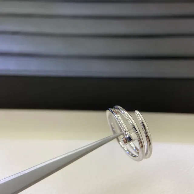 Cartier Juste un Clou Bague Argent Or Double-Bande Motif Clou 5