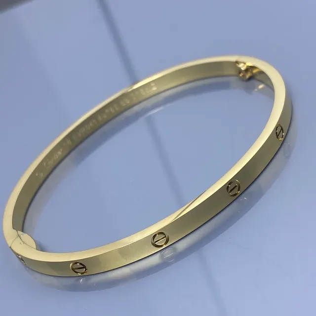 Cartier Love Bracelet ثلاثي الألوان مصقول المعدن أساور متداخلة 6