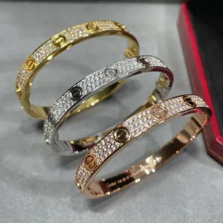 Cartier Love Pavé Diamond Motivo de Tornillo Pulsera