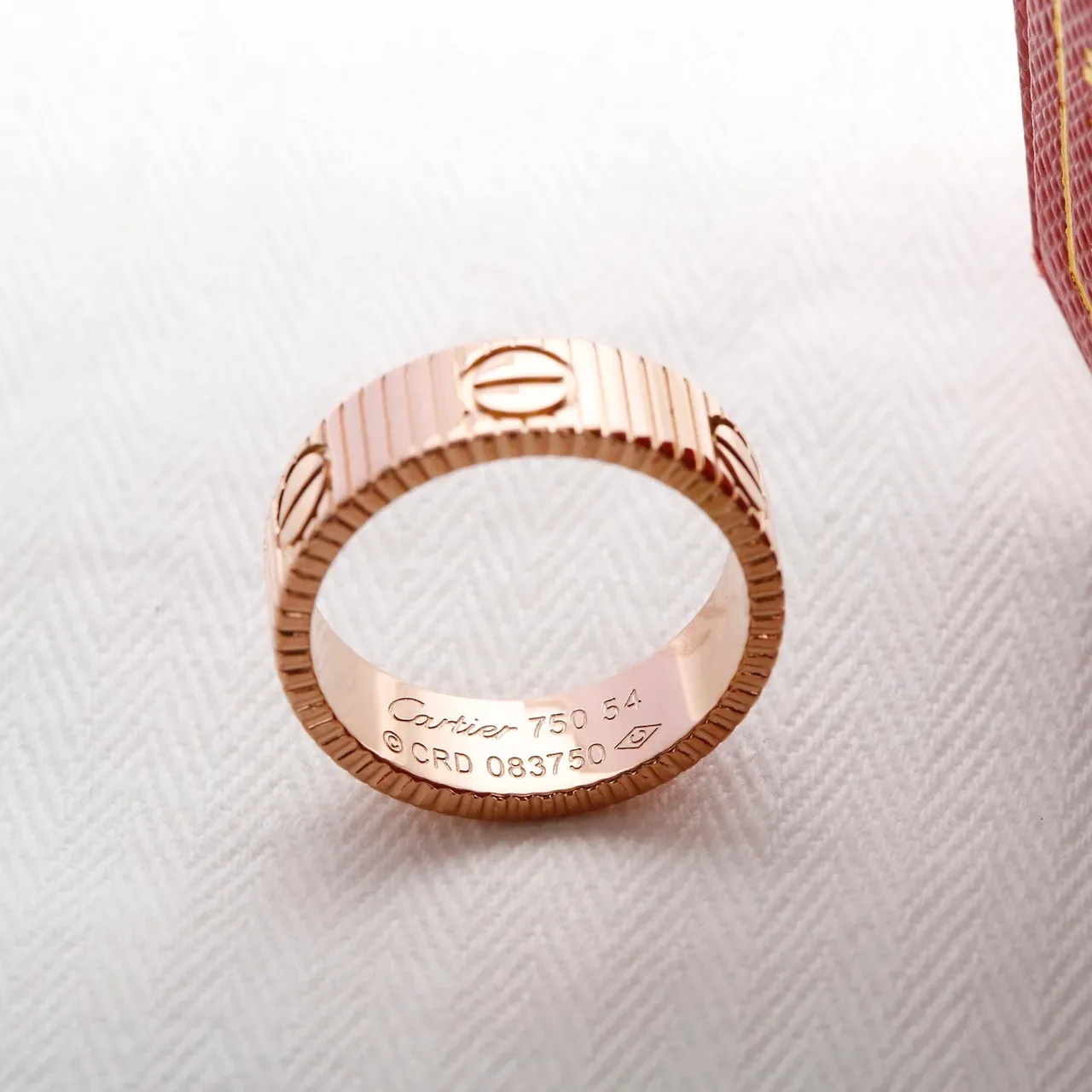 Bague Cartier Love Argent et Or Rose Motif Vis Filetée 5