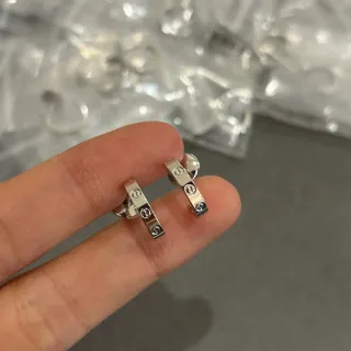 Cartier Love Silver Screw-Motif Polished Earrings