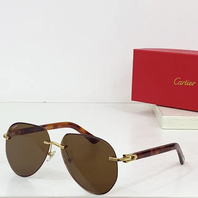 Cartier Panthère de Cartier Óculos de sol de acetato verde com lente gradient 7