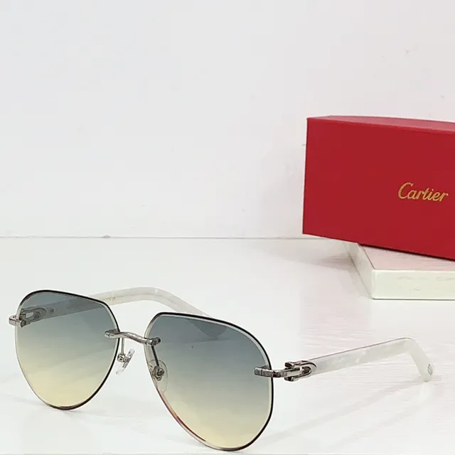 Cartier Panthère de Cartier Óculos de sol de acetato verde com lente gradient 8