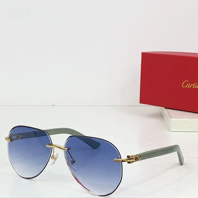Cartier Panthère de Cartier Óculos de sol de acetato verde com lente gradient 9