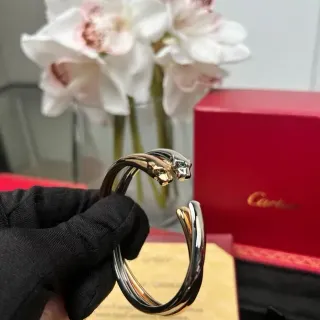 Cartier Panthère Double Panther Head Open Bangle Bracelet