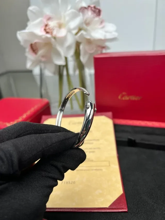 Cartier Panthère Double Panther Head Open Bangle Bracelet 3