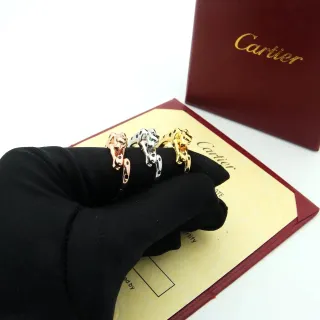 Cartier Panthère सोने काला पैंथर सिर का मोटिफ दागदार शरीर का विवरण अंगूठी
