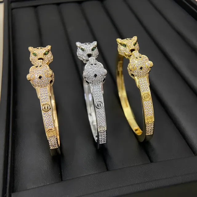 Cartier Panthère or et argent Pavé-Set motif tête de panthère bracelet 3