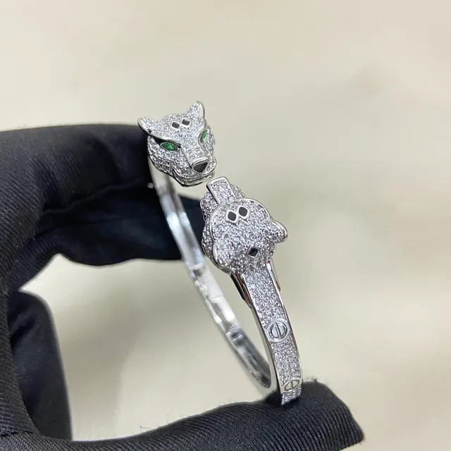 Cartier Panthère or et argent Pavé-Set motif tête de panthère bracelet 6