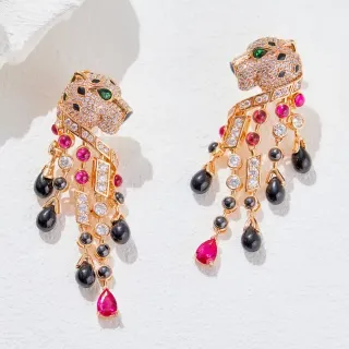 Cartier Panthère Multigem Fringe Earrings