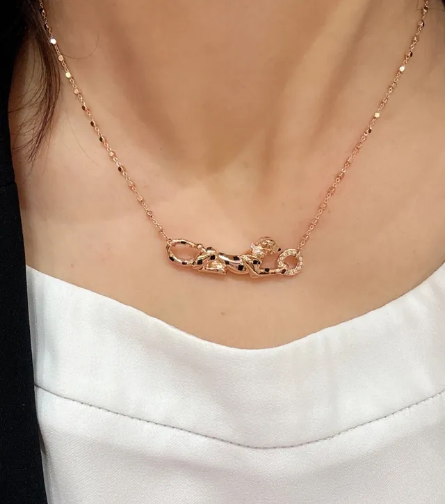 Cartier Panthère Motivo de pantera Corrente de contas Colar 9