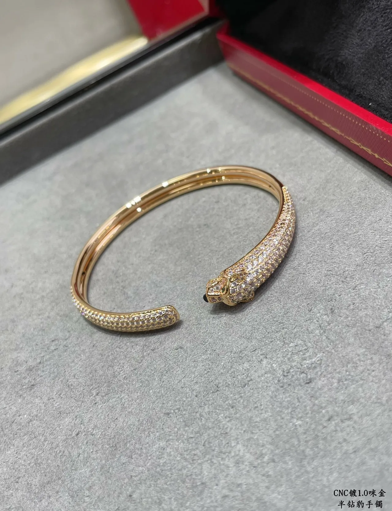 Cartier Panthère Pavé Panther Head Brazaletes Abiertos 8
