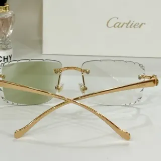 Cartier Panthère Rimless Gold-Tone Scalloped Sunglasses