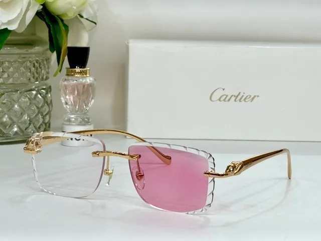 Cartier Panthère Lunettes de Soleil Sans Monture Dorées Scallop 8