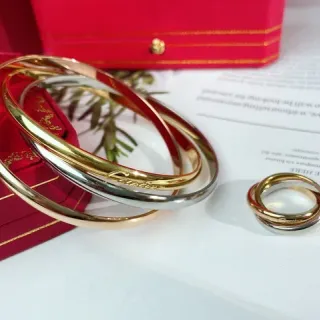 Cartier Trinity Gold Silver Triple-Band Interlocking Bracelet