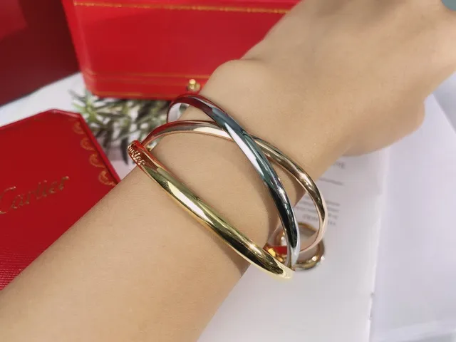Cartier Trinity সোনা রুপো ত্রিবন্ধ আন্তঃসংযুক্ত ব্রেসলেট 7