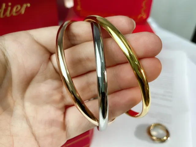 Cartier Trinity সোনা রুপো ত্রিবন্ধ আন্তঃসংযুক্ত ব্রেসলেট 8