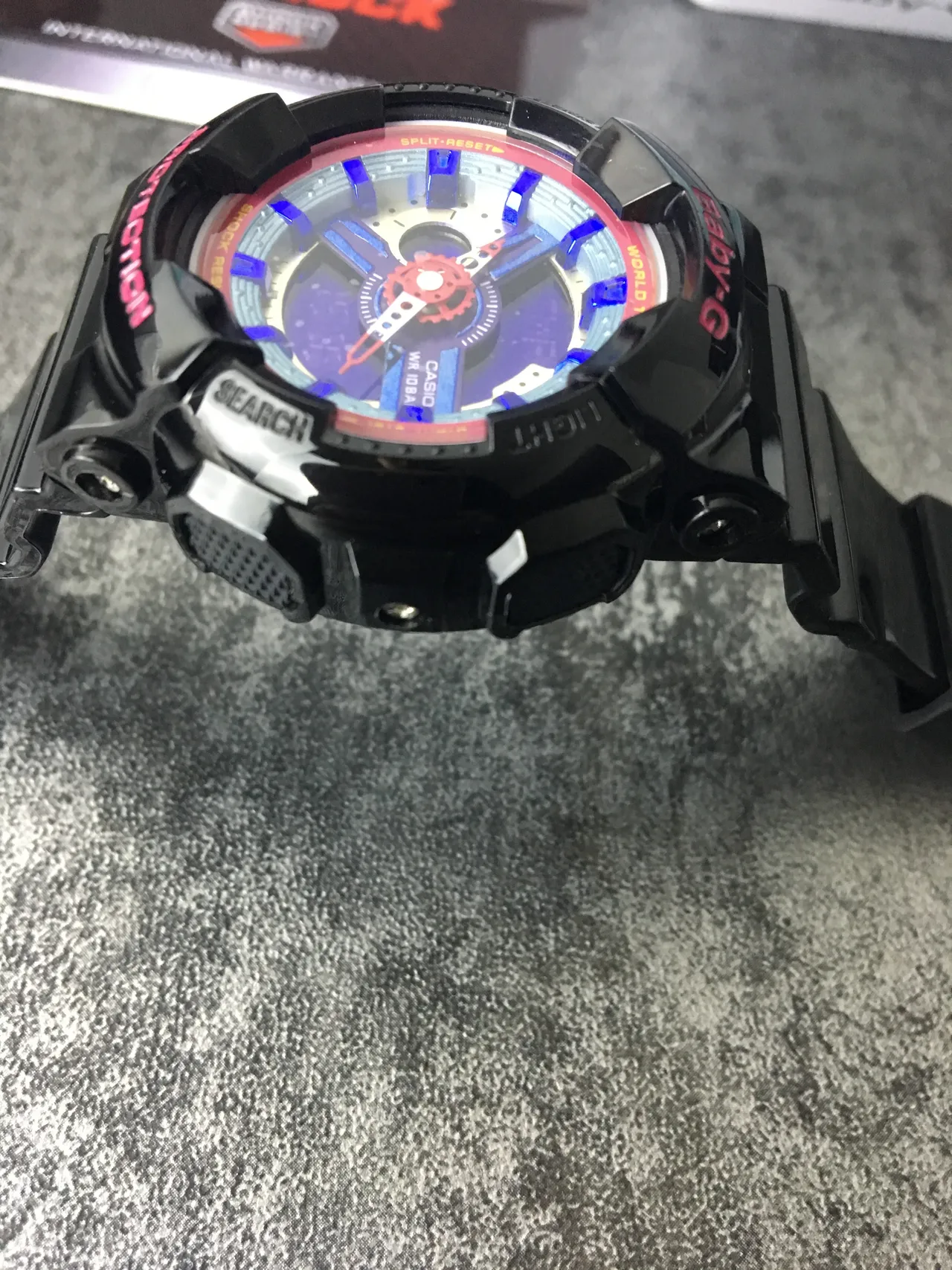 Casio Black Red Rugged Multi-Layered Bezel Analog-Digital Hybrid Dial Watch 4
