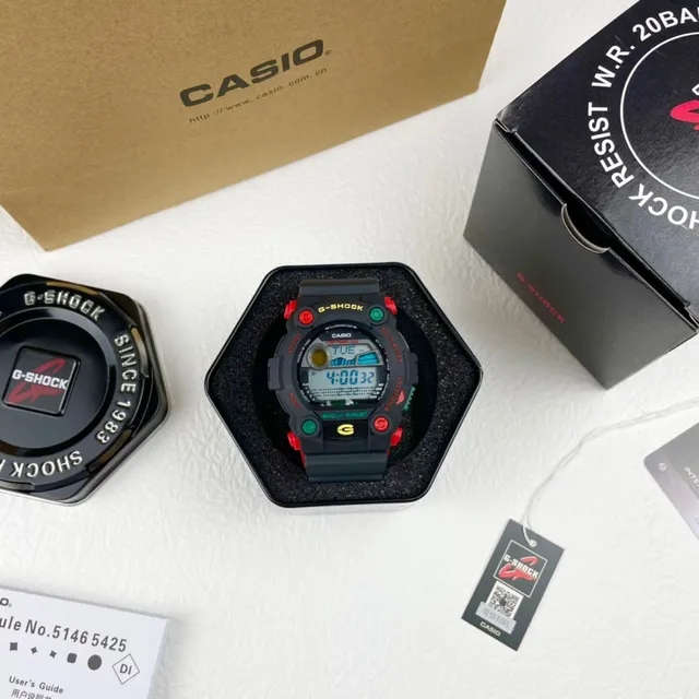 Casio G-Shock DW-5600 Black Red Green Sports Watch 2