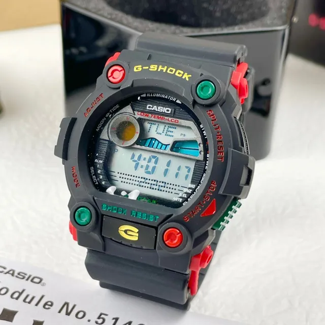 Casio G-Shock DW-5600 Black Red Green Sports Watch 5