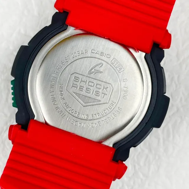 Casio G-Shock DW-5600 Black Red Green Sports Watch 6