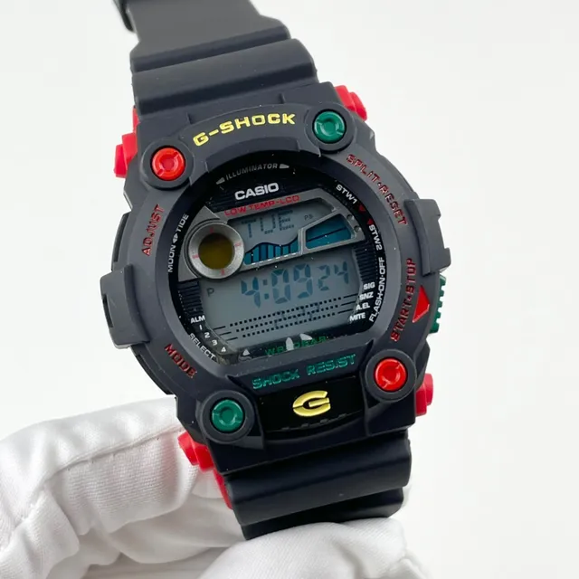 Casio G-Shock DW-5600 Black Red Green Sports Watch 7