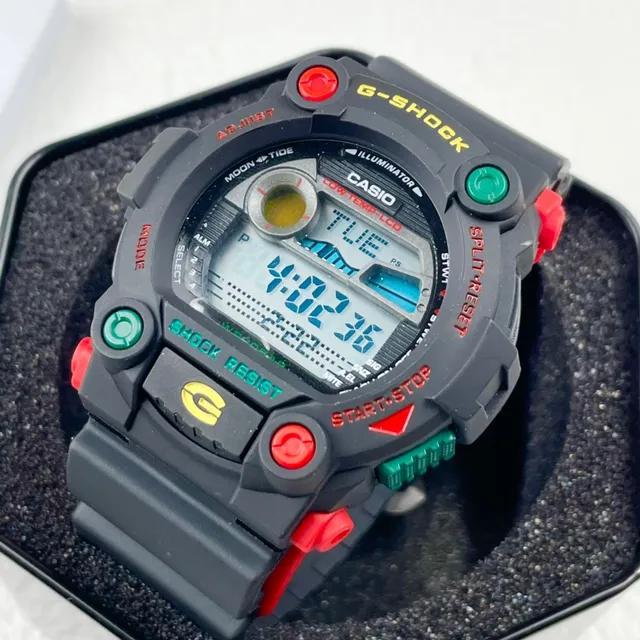 Casio G-Shock DW-5600 Black Red Green Sports Watch 8