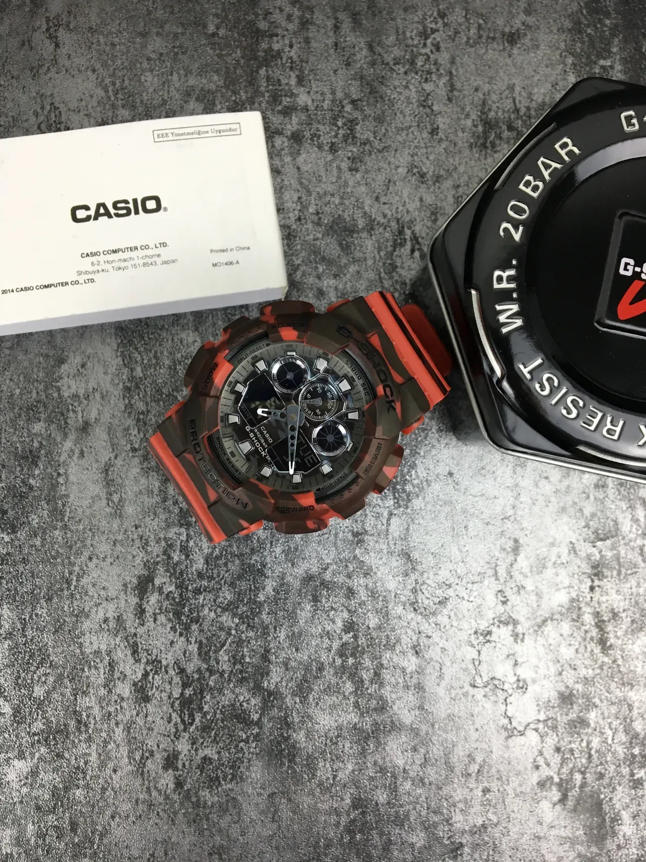 Casio G-Shock GA-100 Camouflage Orange Montre Sport 2