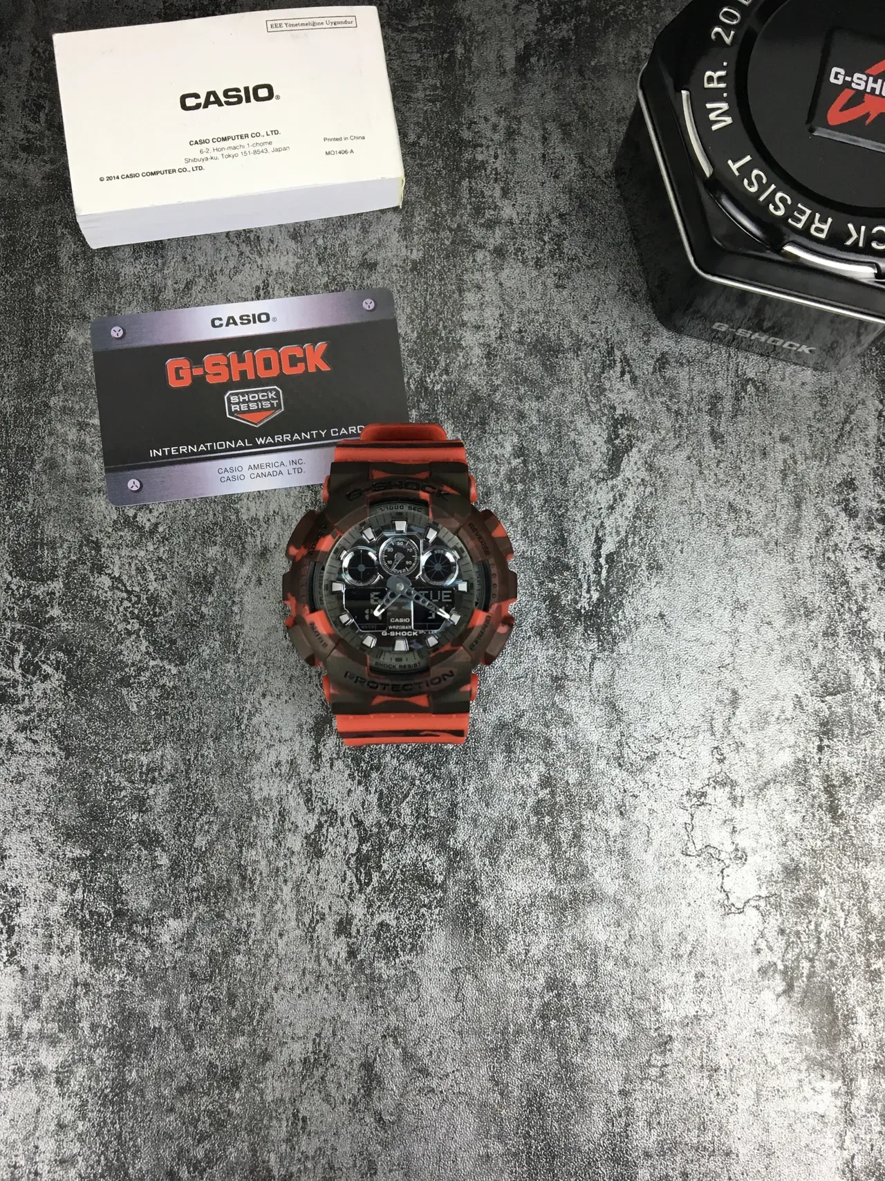 Casio G-Shock GA-100 Camouflage Orange Montre Sport 3