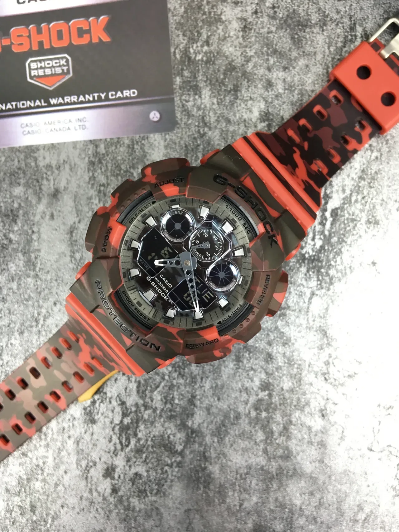 Casio G-Shock GA-100 Camouflage Orange Montre Sport 6