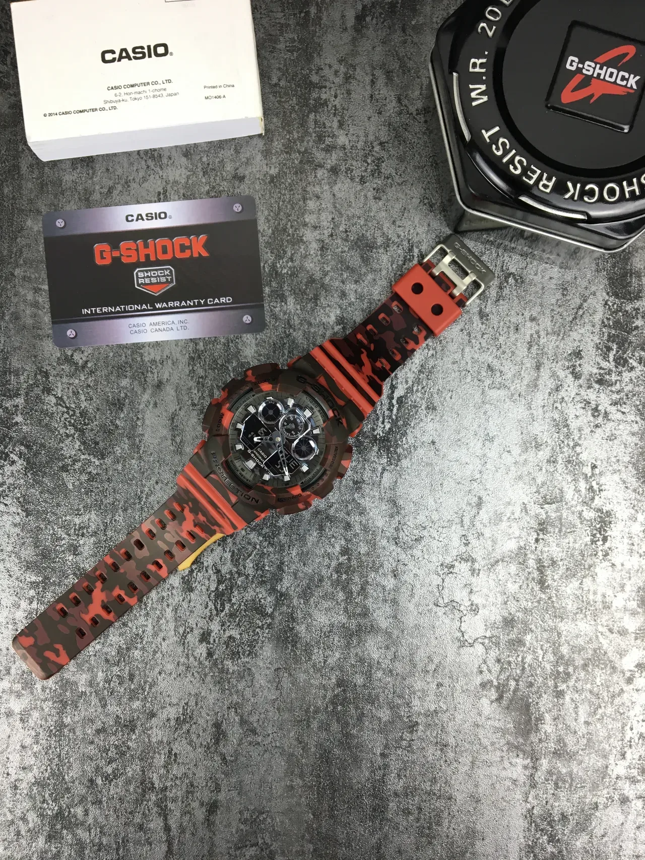 Casio G-Shock GA-100 Camouflage Orange Montre Sport 7