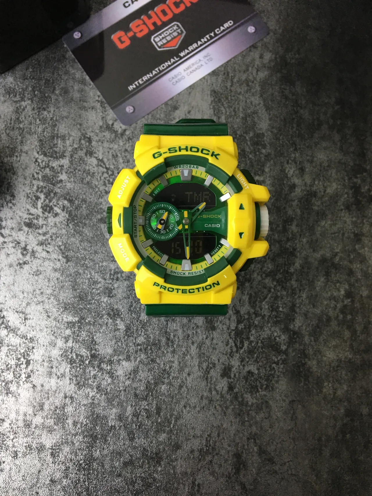 Casio G-Shock GA-100 أصفر أخضر ساعة رياضية 2