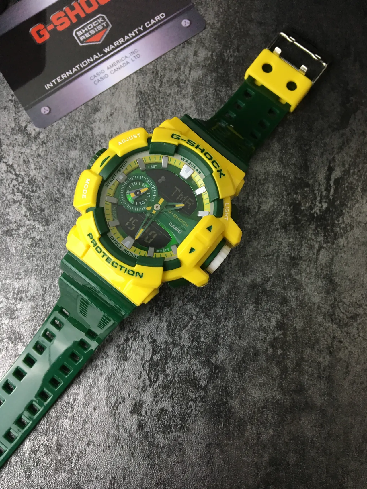 Casio G-Shock GA-100 أصفر أخضر ساعة رياضية 6