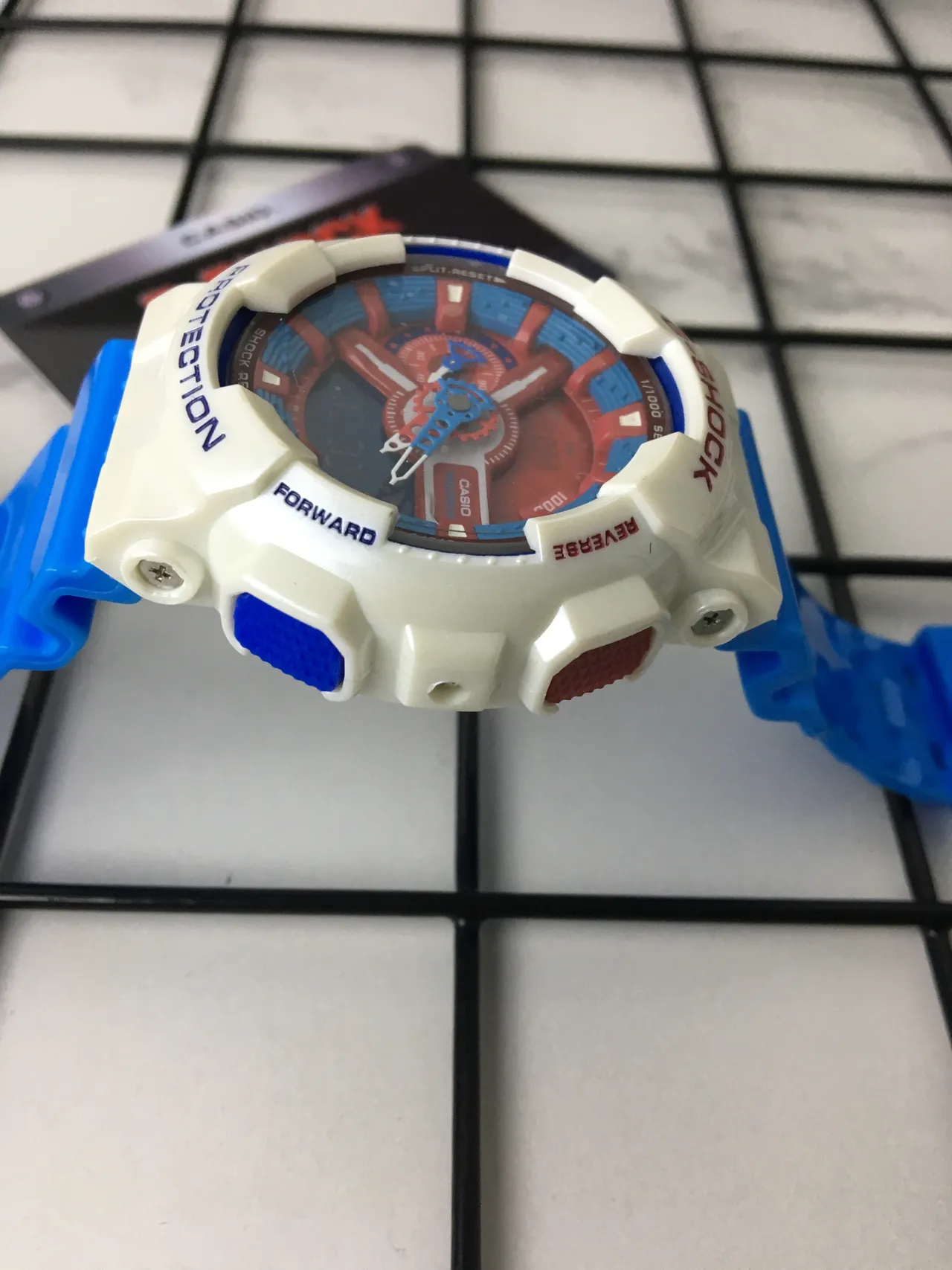 Casio G-Shock GA-110 Branco Azul Vermelho Relógio Esportivo 5