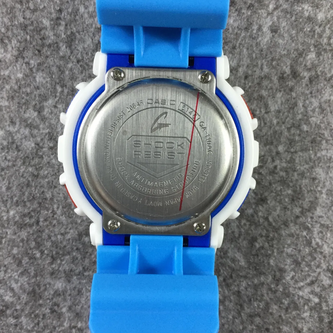 Casio G-Shock GA-110 Branco Azul Vermelho Relógio Esportivo 9