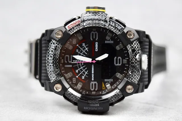 Casio G-Shock Mudmaster Quad Sensor Preto Fibra de Carbono Relógio Esportivo 2