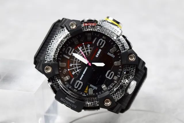 Casio G-Shock Mudmaster Quad Sensor Preto Fibra de Carbono Relógio Esportivo 5