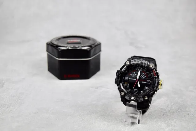 Casio G-Shock Mudmaster Quad Sensor Preto Fibra de Carbono Relógio Esportivo 7